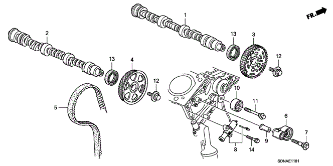 ENGINE/CAMSHAFT - TIMING BELT (V6) for 2007 Honda ACCORD COUPE #1