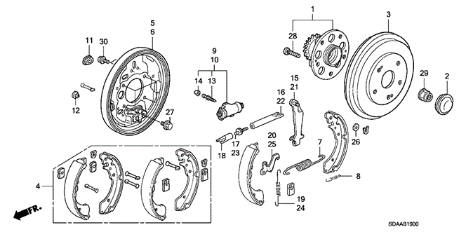Chassis/Rear Brake (Drum) for 2007 Honda ACCORD SEDAN #1