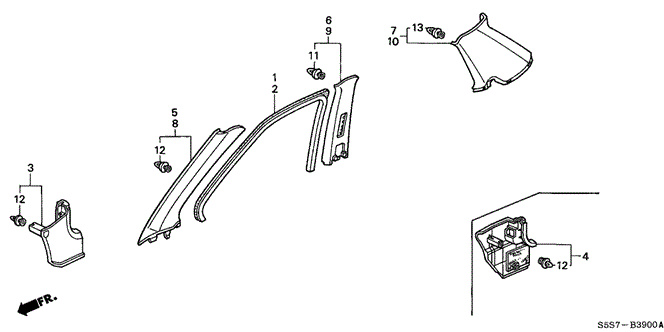 Interior/Bumper/Pillar Garnish for 2003 Honda CIVIC HATCHBACK #1