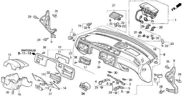 Interior/Bumper/Instrument Panel for 1992 Honda CIVIC HATCHBACK #1