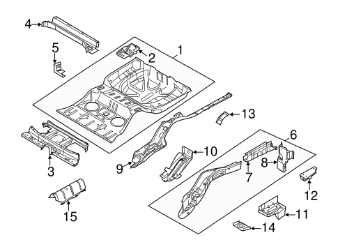Body/Rear Floor & Rails for 2013 Ford Flex #1