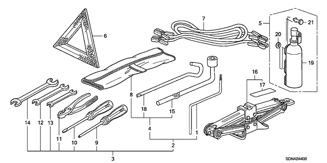Interior/Bumper/Tools - Jack for 2007 Honda ACCORD COUPE #1