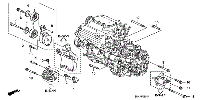 Engine/Alternator Bracket (V6) for 2007 Honda ACCORD SEDAN #1