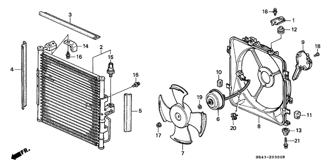 BODY / AIR CONDITIONING/A/C AIR CONDITIONER (CONDENSER) for 1992 Honda CIVIC SEDAN #1