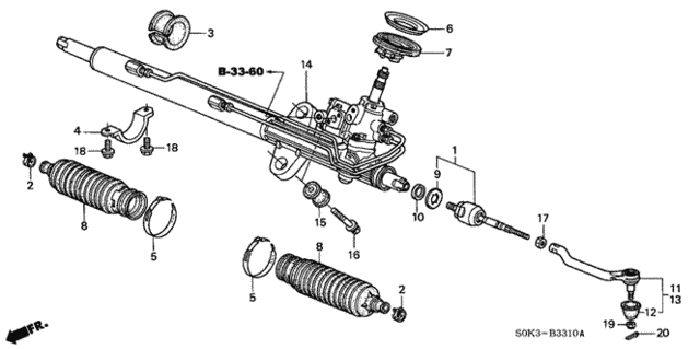 Chassis/P.S. Gear Box for 2002 Acura TL SEDAN #1