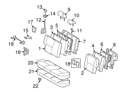 BODY/REAR SEAT COMPONENTS for 2009 Toyota Matrix #1