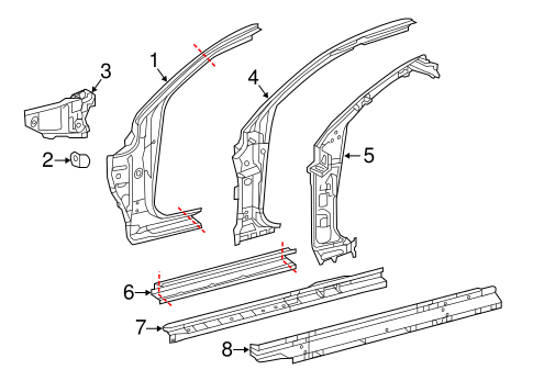 BODY/HINGE PILLAR for 2016 Toyota Tacoma #1