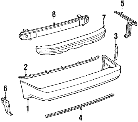 Body/Bumper Assembly - Rear for 1986 Toyota Supra #1