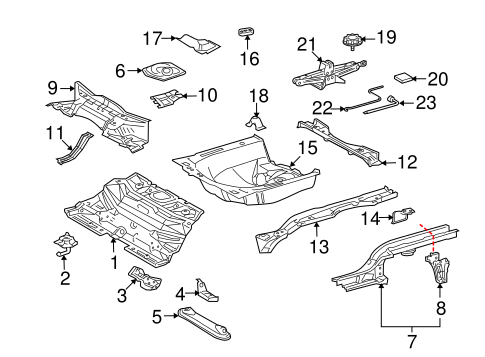 BODY/REAR FLOOR & RAILS for 2008 Scion xD #1