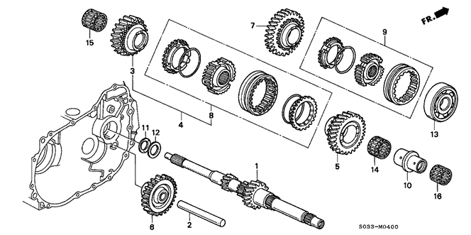 TRANSMISSION - MANUAL/MT MAINSHAFT for 1996 Honda CIVIC HATCHBACK #1