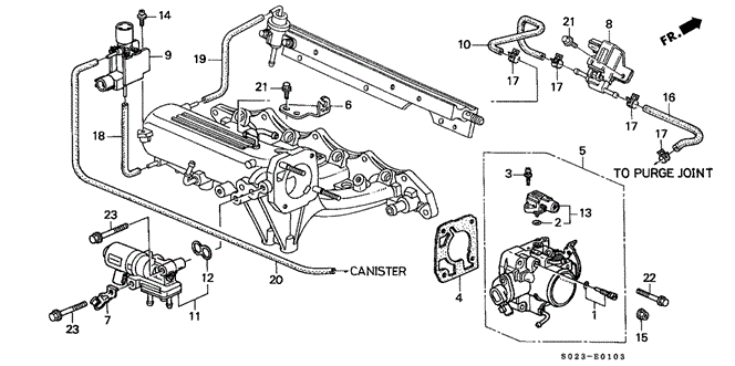 ENGINE/THROTTLE BODY (DOHC VTEC) for 2000 Honda CIVIC COUPE #1