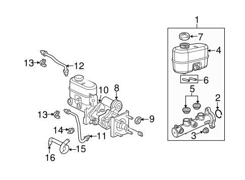 3500 MASTER CYLINDER - COMPONENTS ON DASH PANEL 6