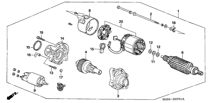 ENGINE/STARTER MOTOR (MITSUBA) for 1990 Honda CIVIC 5-DOOR #1