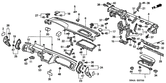 INTERIOR / BUMPER/INSTRUMENT PANEL for 2002 Honda ACCORD SEDAN #1