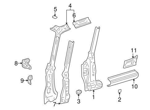 BODY/HINGE PILLAR for 1997 Toyota RAV4 #1