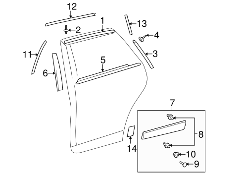 BODY/EXTERIOR TRIM - REAR DOOR for 2009 Toyota Venza #1