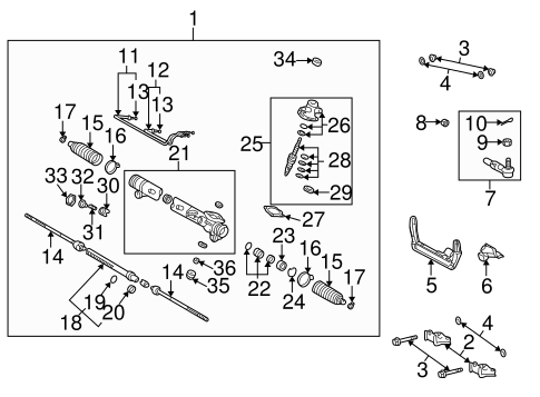 STEERING/STEERING GEAR & LINKAGE for 2002 Toyota MR2 Spyder #2