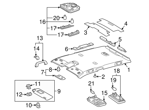 BODY/INTERIOR TRIM - ROOF for 2012 Toyota Prius #2