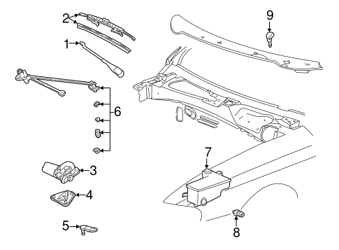 Body/Wiper & Washer Components for 2002 Ford Mustang #1