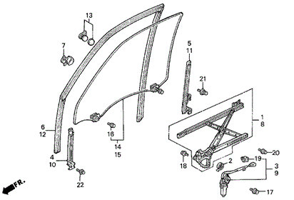 BODY / AIR CONDITIONING/FRONT DOOR WINDOWS for 1993 Honda ACCORD 5-DOOR #1