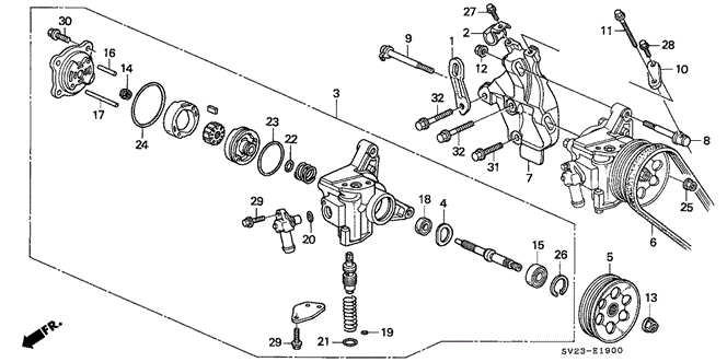 ENGINE/P.S. PUMP - BRACKET for 1997 Honda ACCORD COUPE #1