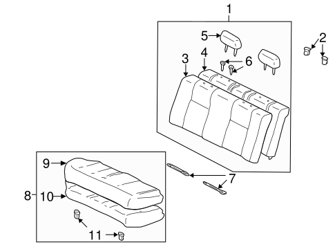 BODY/REAR SEAT COMPONENTS for 2004 Toyota Corolla #2