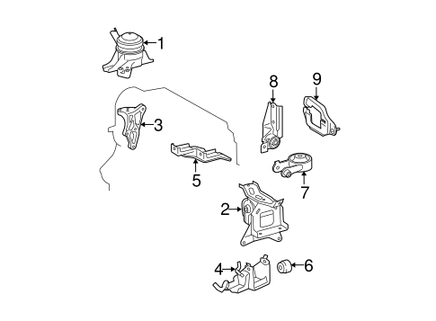 ENGINE/ENGINE & TRANS MOUNTING for 2009 Toyota Yaris #1