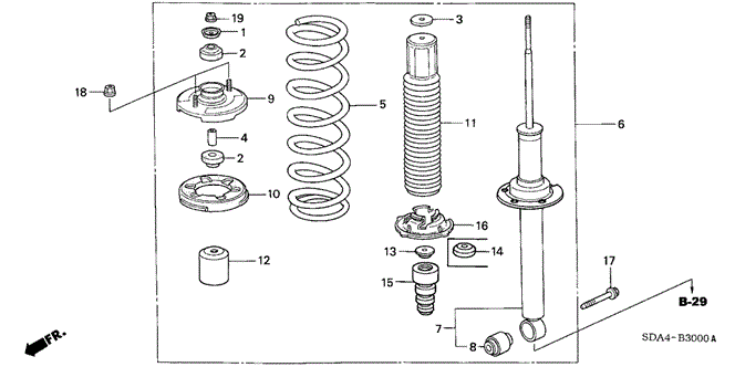 CHASSIS/REAR SHOCK ABSORBER for 2004 Honda ACCORD SEDAN #1