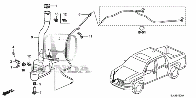 Windshield Washer for 2013 Honda Ridgeline #0