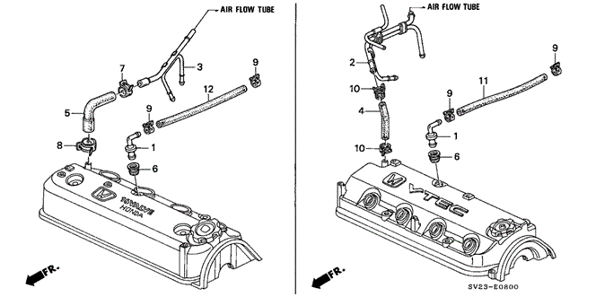 ENGINE/BREATHER TUBE for 1996 Honda ACCORD COUPE #1
