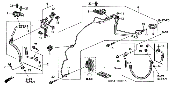 BODY / AIR CONDITIONING/A/C HOSES - PIPES (2) for 2004 Honda ACCORD SEDAN #1