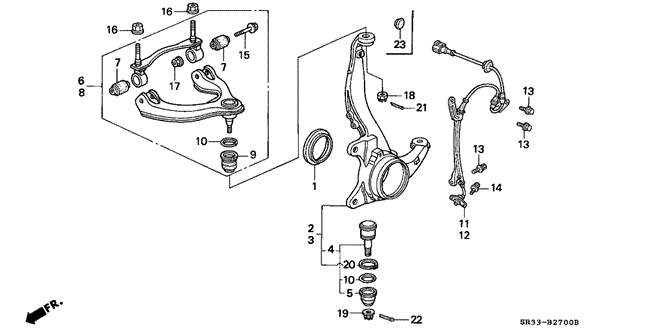 Chassis/Knuckle for 1992 Honda CIVIC HATCHBACK #1