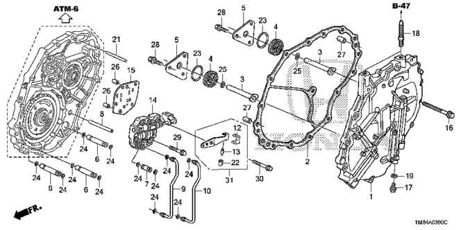 Transmission - Automatic/AT Left Side Cover (1) for 2011 Honda INSIGHT #1