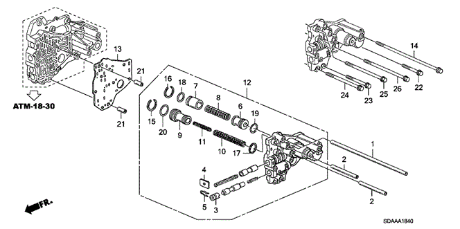 Transmission - Automatic/AT Top Accumulator Body (V6) for 2007 Honda ACCORD SEDAN #1