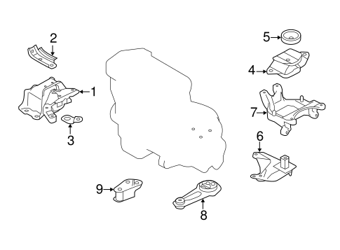 Engine/Engine & Trans Mounting for 2014 Nissan Versa #1