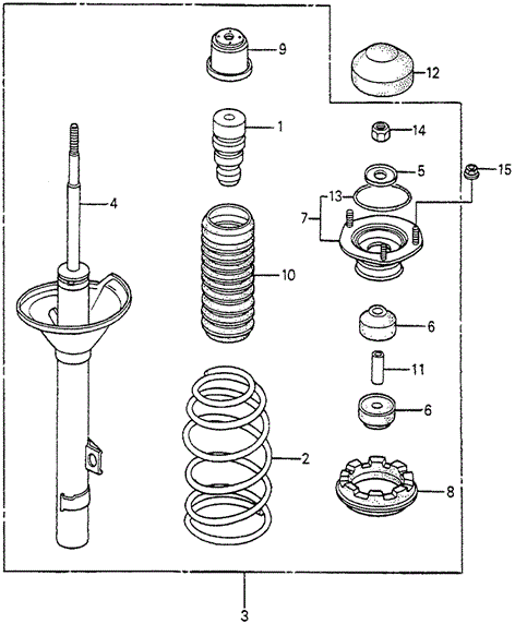 Chassis/Rear Shock Absorber for 1983 Honda ACCORD SEDAN #1