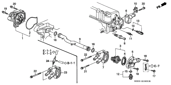 ENGINE/WATER PUMP - THERMOSTAT (SOHC) for 1998 Honda CIVIC COUPE #1