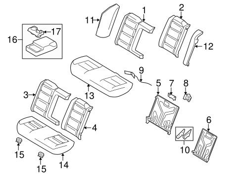 Body/Rear Seat Components for 2008 Ford Taurus #2