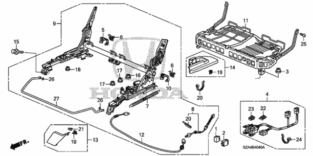 Middle Seat Components (L.) for 2011 Honda Pilot #0