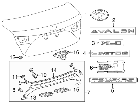 BODY/EXTERIOR TRIM - TRUNK for 2014 Toyota Avalon #1