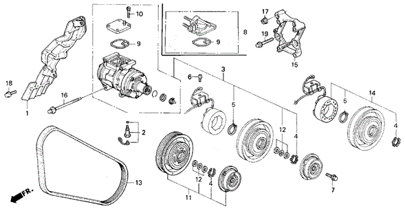 Body/Air Conditioning/A/C Compressor (2) for 1993 Honda ACCORD COUPE #1