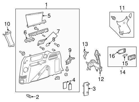 BODY/INTERIOR TRIM - SIDE PANEL for 2004 Toyota Sienna #2