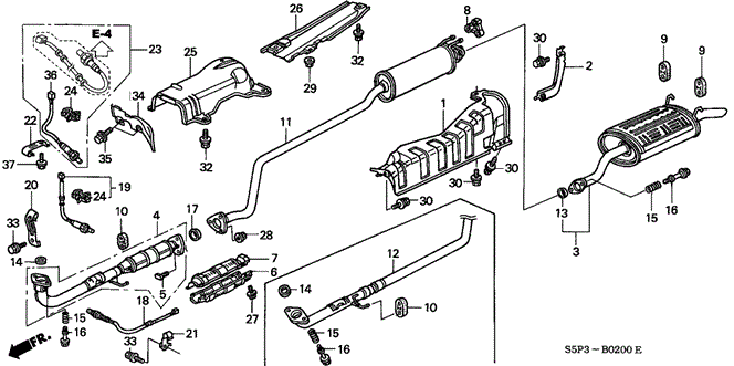ELECTRICAL / EXHAUST / HEATER / FUEL/EXHAUST PIPE - MUFFLER for 2004 Honda CIVIC COUPE #1