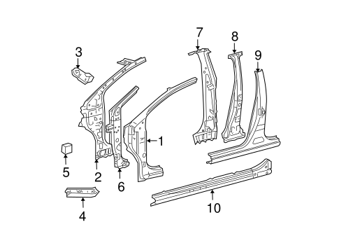 BODY/HINGE PILLAR for 2007 Toyota Yaris #1