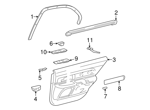LS INTERIOR TRIM - REAR DOOR