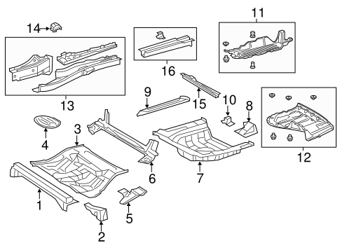 BODY/REAR FLOOR & RAILS for 2013 Toyota Camry #1