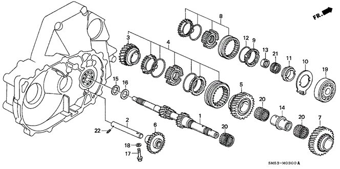 TRANSMISSION - MANUAL/MT MAINSHAFT for 1991 Honda ACCORD 5-DOOR #1