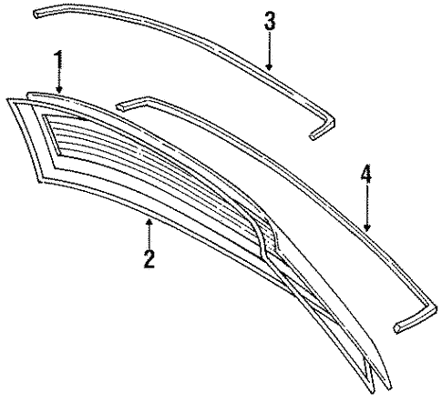 Glass & Hardware - Back for 1986 Toyota Celica #0