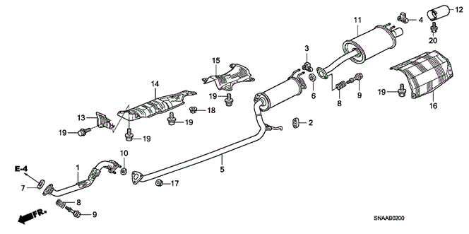 ELECTRICAL / EXHAUST / HEATER / FUEL/EXHAUST PIPE - MUFFLER (1.8L) for 2009 Honda CIVIC SEDAN #1