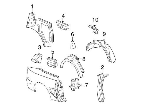Body/Inner Structure for 2000 Ford Mustang #1